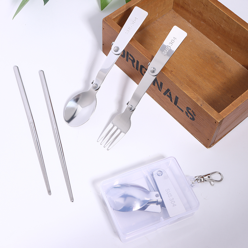 Bamboo Cutlery Travel - Neue 1Pc/3Pcs Tragbare Outdoor Besteck Edelstahl