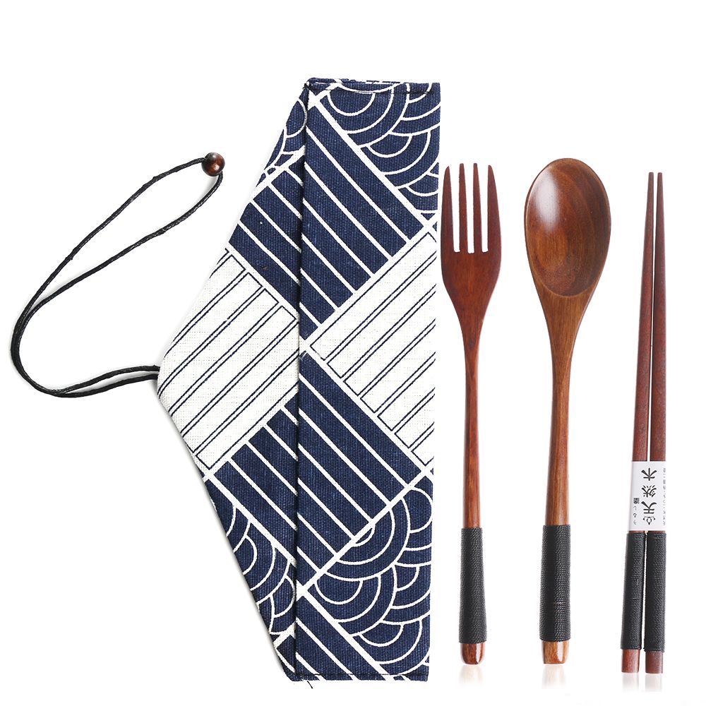 Bamboo Cutlery Travel - Besteck im japanischen Stil tragbare hölzerne